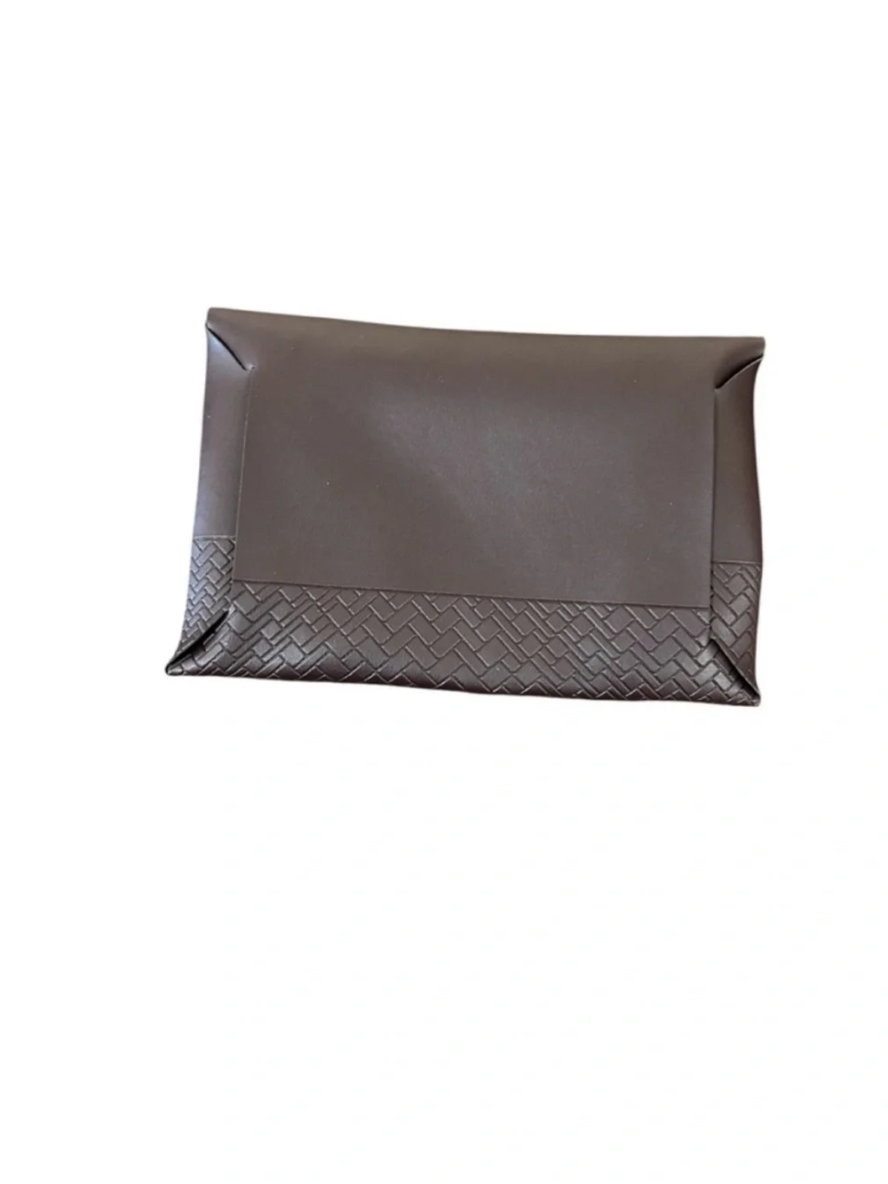 NEW Cole Haan Woven Faux Burgundy Leather Travel Clutch/E-Book Cover gold snap